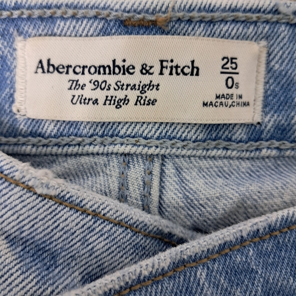 Abercrombie & Fitch Blue Straight Leg Jeans Relaxed Fit Size 25/0s - Picture 5 of 16